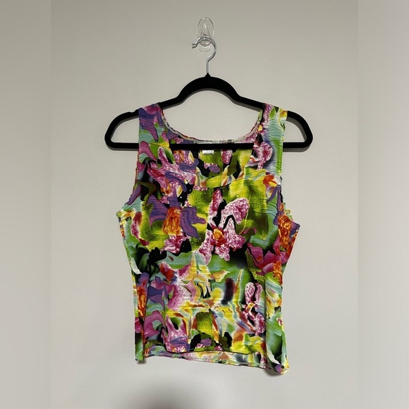 Alberto Makali Vibrant Watercolor Floral Cardigan and Shell Set Size Medium - Picture 7 of 10